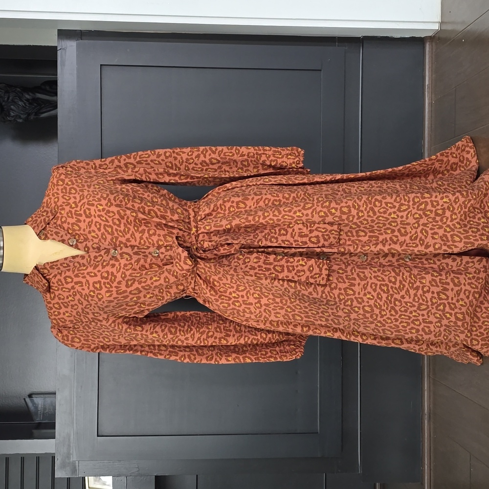 Leopard Print Button-Up Dress